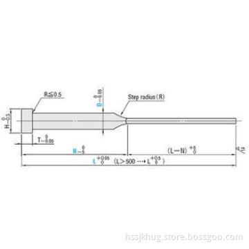 MISUMI steel Mold Ejector pins rectangular SKD61 Nitrided f